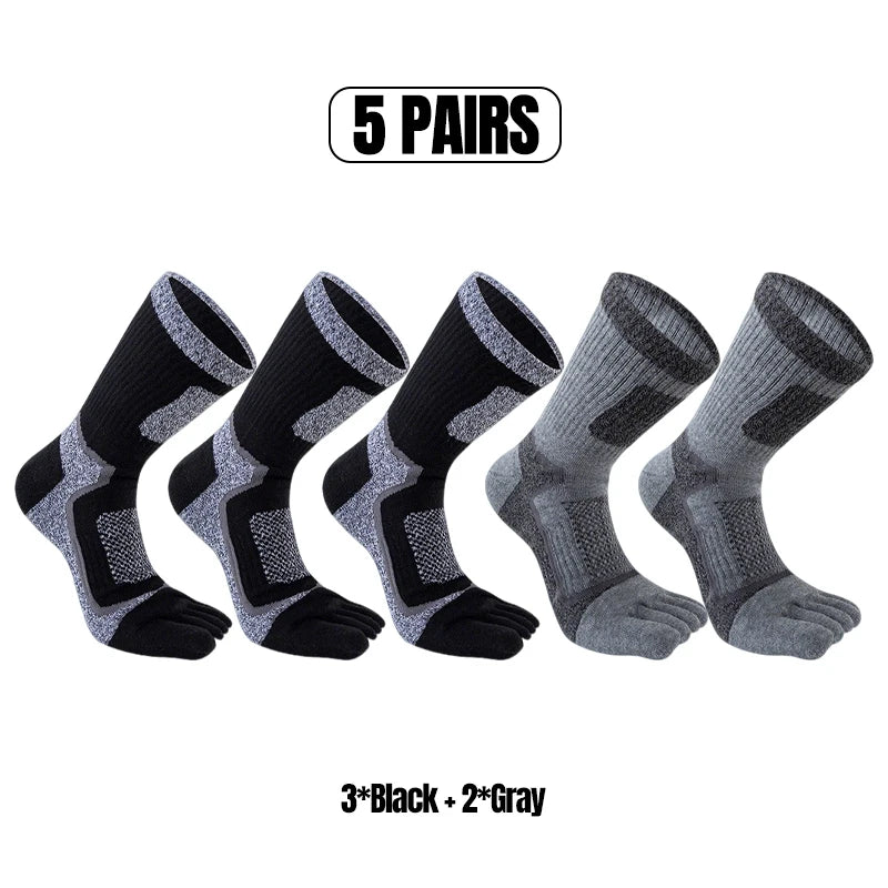 1/3/5 Pairs Toe Sport Short Socks Man Thick Compression Mesh Endurable Fitness Bike Run Outdoor Basketball Travel 5 Finger Socks
