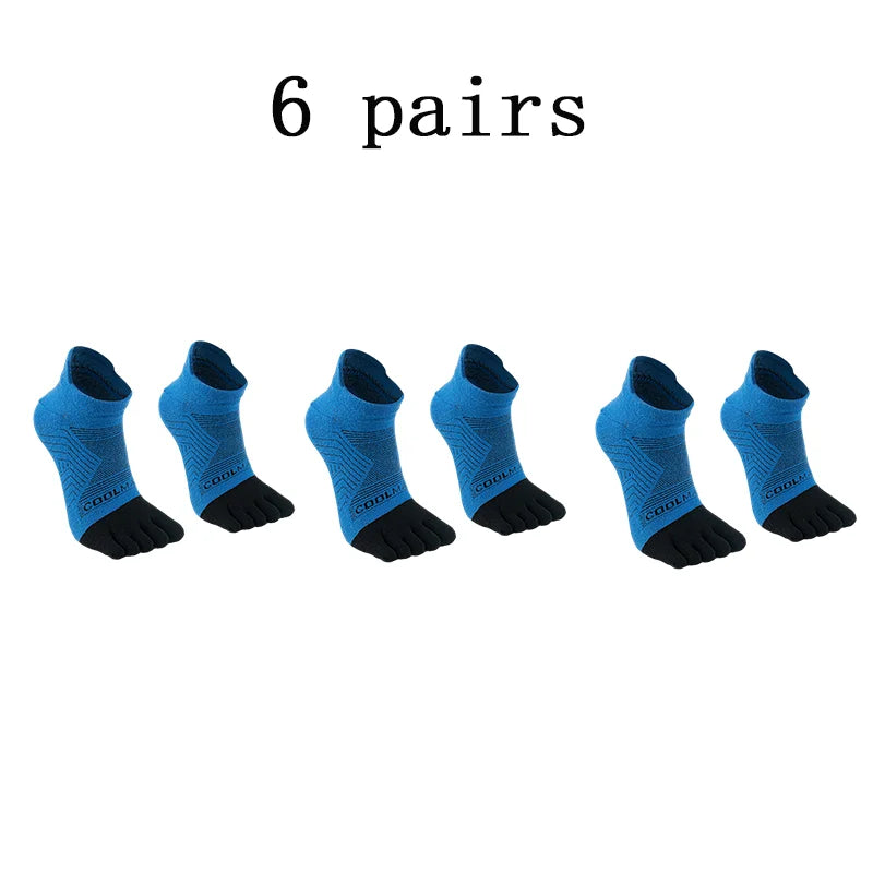 1/4/6 PAIRS COOLMAX Sports Socks Breathable Elastic 5 Toes Sports Socks Quick Drying Wicking Moisture Athletic Running Socks