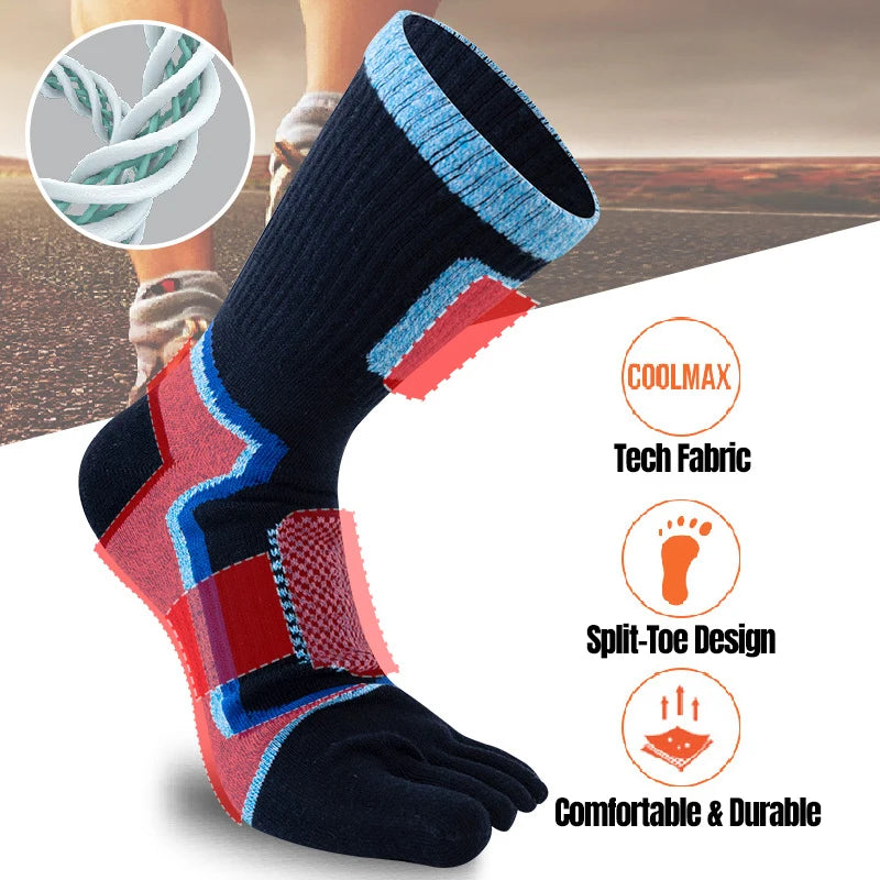 1/3/5 Pairs Toe Sport Short Socks Man Thick Compression Mesh Endurable Fitness Bike Run Outdoor Basketball Travel 5 Finger Socks