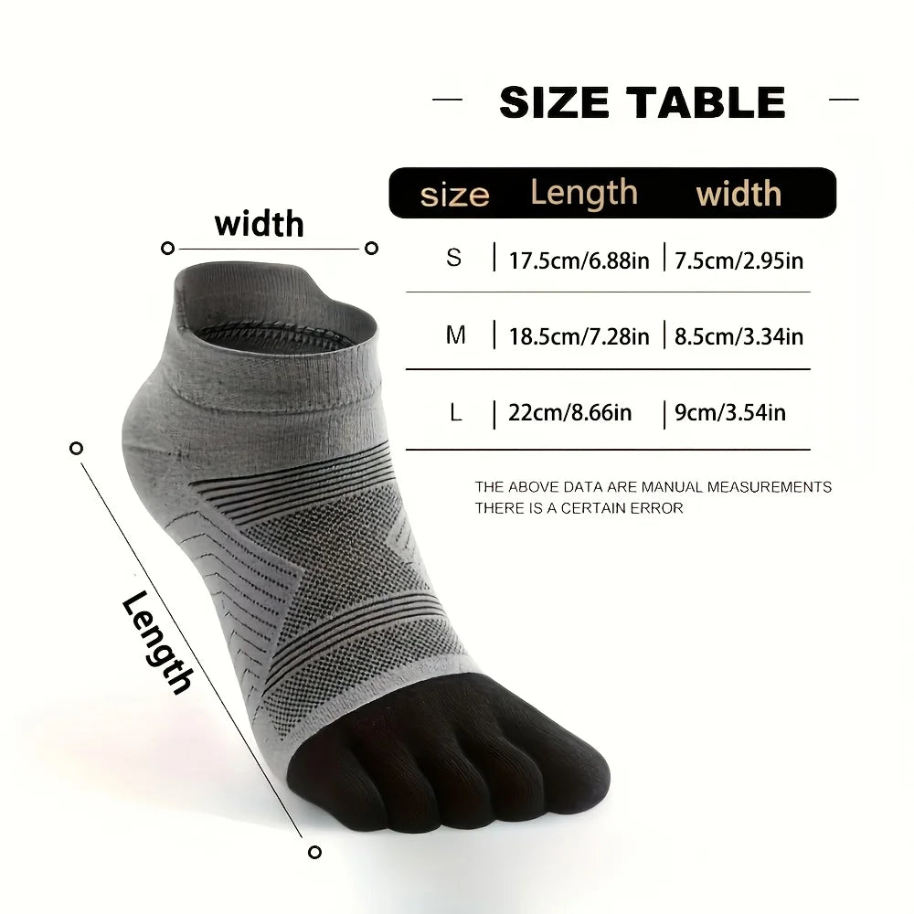 WRELS Merino Wool Outdoor Sports Five-Toe Socks Moisture-Wicking Elastic Running Socks Shock-Proof Breathable Trekking Toe Socks