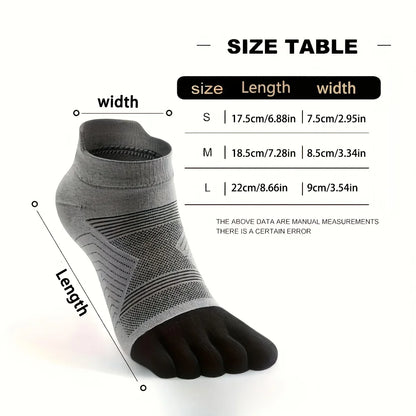 WRELS Merino Wool Outdoor Sports Five-Toe Socks Moisture-Wicking Elastic Running Socks Shock-Proof Breathable Trekking Toe Socks