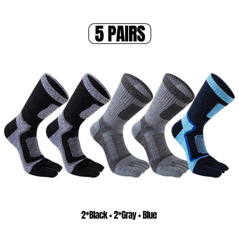 1/3/5 Pairs Toe Sport Short Socks Man Thick Compression Mesh Endurable Fitness Bike Run Outdoor Basketball Travel 5 Finger Socks
