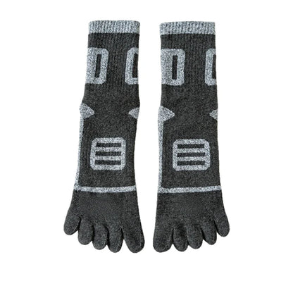 Men Five-Finger Cotton Crew Socks Breathable High Quality Knit Sock Soft Sports Solid Color Mountaineering, and Running Male Sox