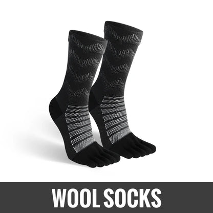 1/3 Pairs Merino Wool Socks for Men Thick Warm Hiking Running Cushion Crew Socks Merino Wool Sports Five Toe Socks