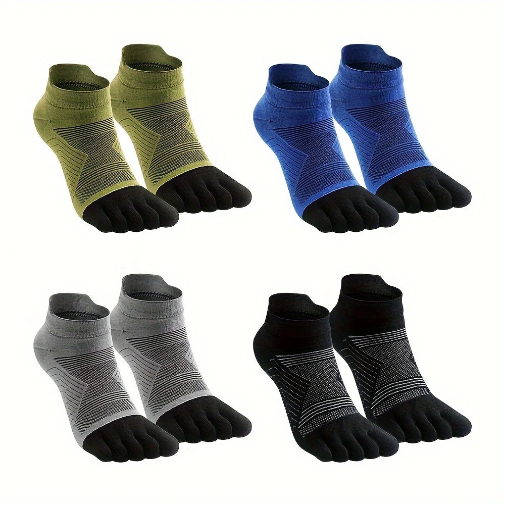 WRELS Merino Wool Outdoor Sports Five-Toe Socks Moisture-Wicking Elastic Running Socks Shock-Proof Breathable Trekking Toe Socks