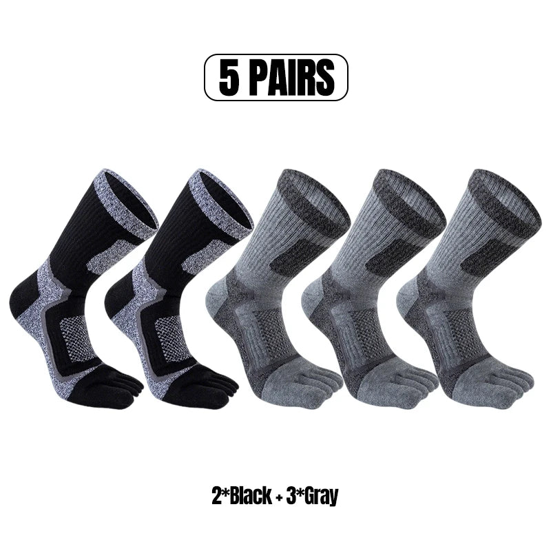1/3/5 Pairs Toe Sport Short Socks Man Thick Compression Mesh Endurable Fitness Bike Run Outdoor Basketball Travel 5 Finger Socks