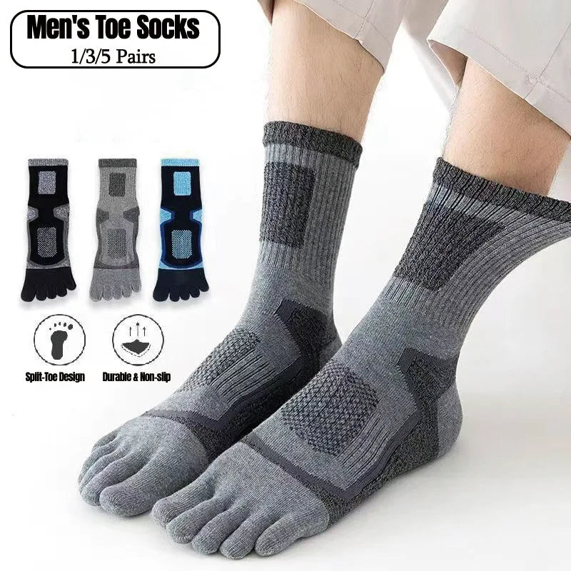 1/3/5 Pairs Toe Sport Short Socks Man Thick Compression Mesh Endurable Fitness Bike Run Outdoor Basketball Travel 5 Finger Socks